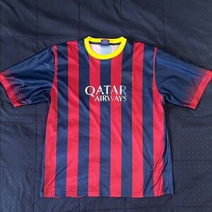 Striped Soccer Jersey - Red and Blue